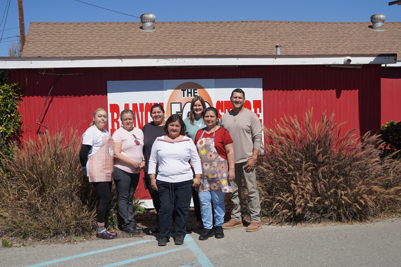The Maust family in front of The Ranch Egg Store